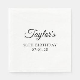 Servilleta De Papel Cumpleaños 50 Elegant Script