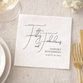 Servilleta De Papel Cumpleaños 50 Nombre Fecha Fiesta de Cumpleaños Qu