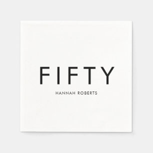 Servilleta De Papel Cumpleaños 50 Nombre Fiesta de 50 años