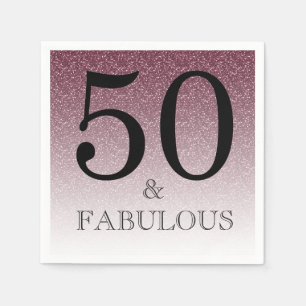 Servilleta De Papel Cumpleaños 50 y Fabuloso Glitter Ombre 50