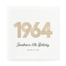 Cumpleaños 60 1964 Blanco Negro Falso Oro