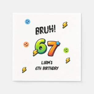 Servilleta De Papel Cumpleaños 6 7 chicos 