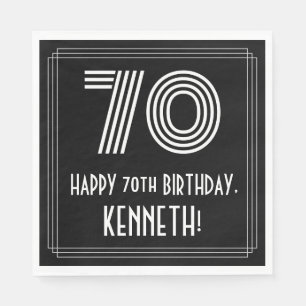 Servilleta De Papel Cumpleaños 70: Aspecto inspirado en Art Déco "70