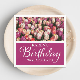 Servilleta De Papel Cumpleaños 70 Elegantes Servilletas Florales