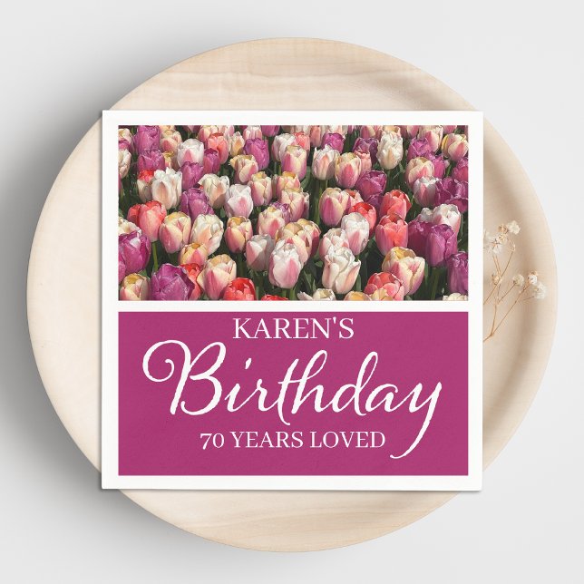Servilleta De Papel Cumpleaños 70 Elegantes Servilletas Florales (Subido por el creador)