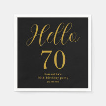 Cumpleaños 70 Personalizado Negro Oro