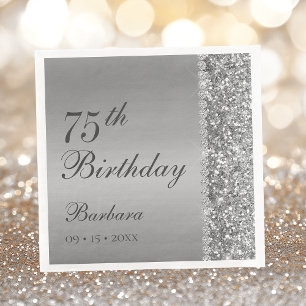Servilleta De Papel Cumpleaños 75 Elegante Plata