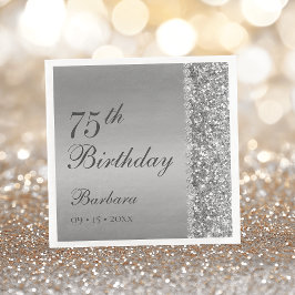 Servilleta De Papel Cumpleaños 75 Elegante Plata
