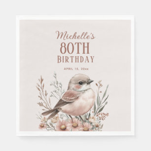 Servilleta De Papel Cumpleaños 80 de Brown Bird