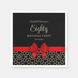 Servilleta De Papel Cumpleaños 80 Moderno Dorado Egipto Geométrico Arc