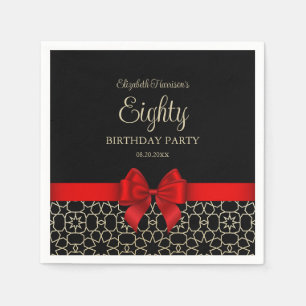 Servilleta De Papel Cumpleaños 80 Moderno Dorado Egipto Geométrico Arc