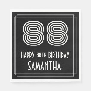 Servilleta De Papel Cumpleaños 88: Aspecto inspirado en Art Déco "88