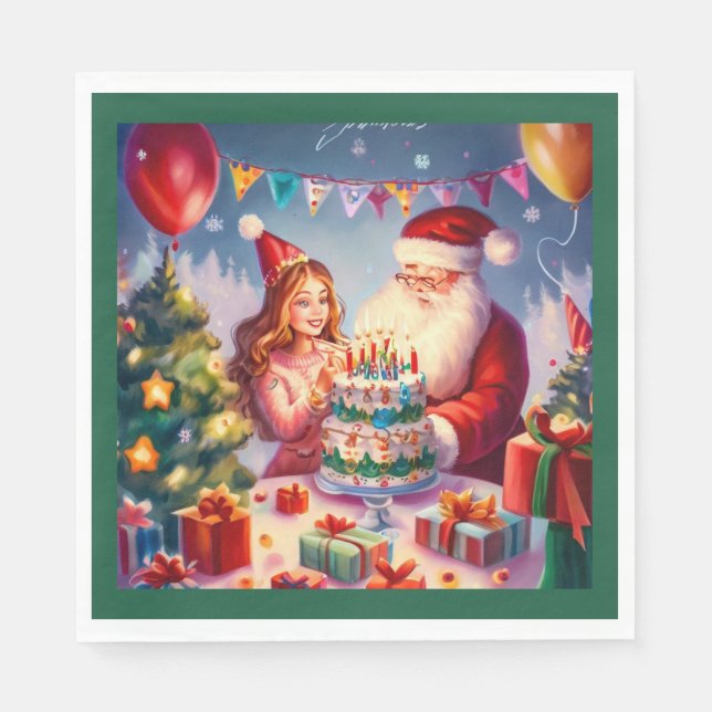 Servilleta De Papel Cumpleaños 8 de los navidades (Anverso)