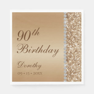 Servilleta De Papel Cumpleaños 90 elegante
