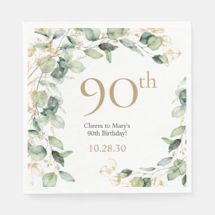 Servilleta De Papel Cumpleaños 90 Eucalipto