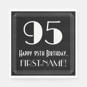 Servilleta De Papel Cumpleaños 95 ~ Estilo Art Deco "95", Nombre