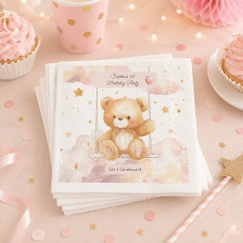 Servilleta De Papel Cumpleaños adorable de osito de peluche - Posavaso