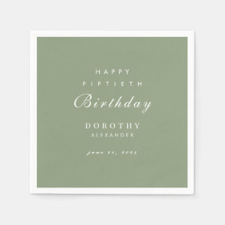Servilleta De Papel Cumpleaños adulto minimalista moderno para cualqui