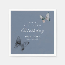 Servilleta De Papel Cumpleaños adulto moderno de mariposa Cualquier hi