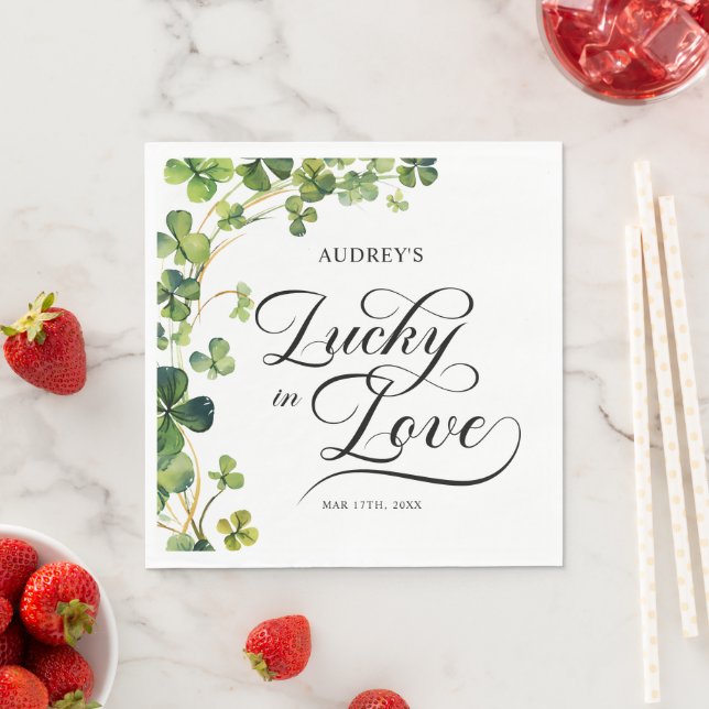 Servilleta De Papel Cumpleaños Afortunado en Amor Despedida de Soltera (In situ)