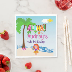 Servilleta De Papel Cumpleaños Aloha Luau
