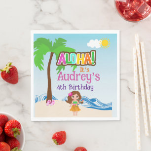 Servilleta De Papel Cumpleaños Aloha Luau