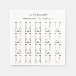 Servilleta De Papel Cumpleaños, árboles de coco de silueta personaliza