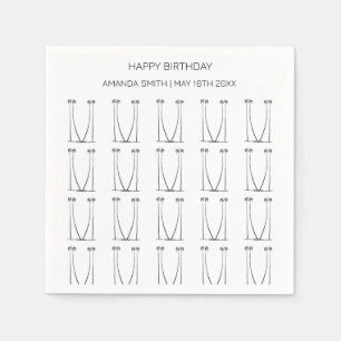 Servilleta De Papel Cumpleaños, árboles de coco de silueta personaliza