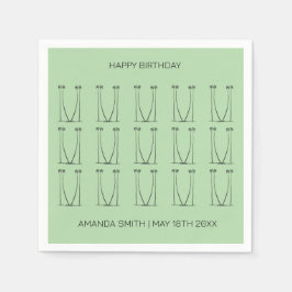 Servilleta De Papel Cumpleaños, árboles de coco de silueta personaliza