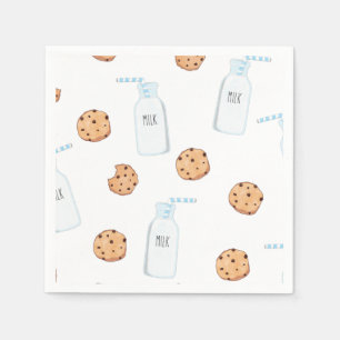 Servilleta De Papel Cumpleaños Azul de Leche y Galletas