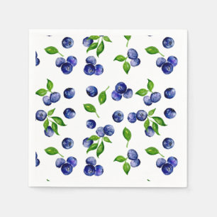 Servilleta De Papel Cumpleaños azulberry Watercolor Berry Primero