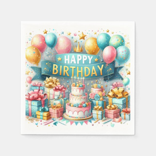 Servilleta De Papel Cumpleaños Bash Bliss (Anverso)