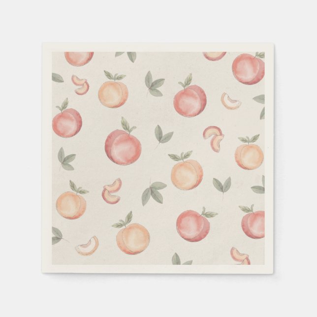 Servilleta De Papel cumpleaños boho peach o ducha de bebé (Anverso)