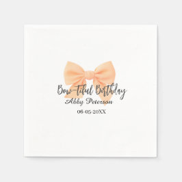 Servilleta De Papel Cumpleaños bow-tiful naranja lazo nombre fecha sim