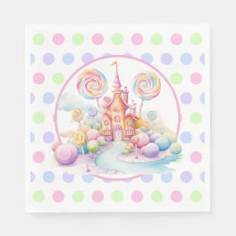 Servilleta De Papel Cumpleaños caprichoso de Candyland con acuarela pa