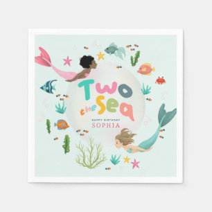 Servilleta De Papel Cumpleaños caprichoso de niñas bajo el mar Splash