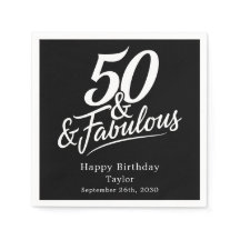Cumpleaños Chic de 50 y Fabuloso Script Personaliz