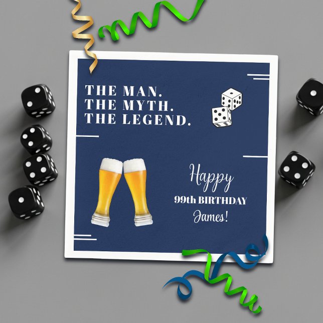 Servilleta De Papel Cumpleaños Chic Rolling Dices 99 (Subido por el creador)