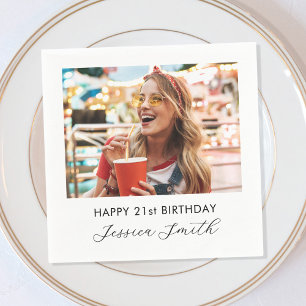 Servilleta De Papel Cumpleaños con Foto Moderno
