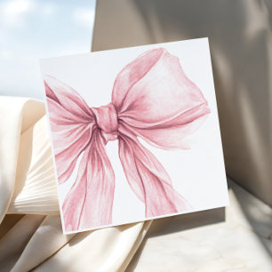 Servilleta De Papel Cumpleaños con lazo rosa acuarela