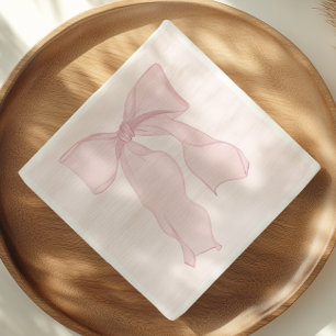 Servilleta De Papel Cumpleaños con lazo rosa elegante