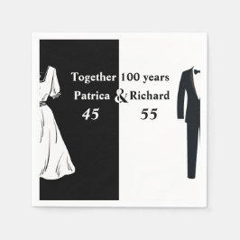 Servilleta De Papel Cumpleaños Conjunto de Doble Celebración 100 años