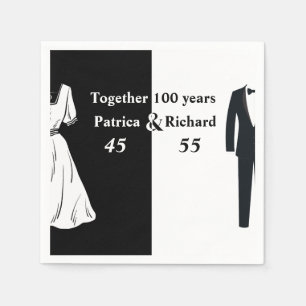 Servilleta De Papel Cumpleaños Conjunto de Doble Celebración 100 años