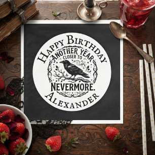 Servilleta De Papel Cumpleaños Cuervo Negro Gótico Nevermore