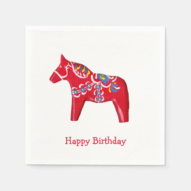 Servilleta De Papel Cumpleaños Dala Horse (Anverso)