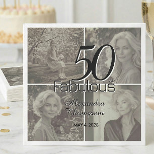Servilleta De Papel Cumpleaños de 50 años y fabuloso Collage de fotos