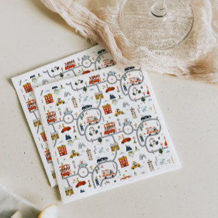 Servilleta De Papel Cumpleaños de Adorable City Cars