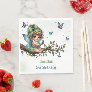 Servilleta De Papel Cumpleaños de adorable hada pequeña