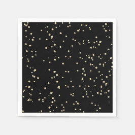 Servilleta De Papel Cumpleaños de Adulto Brillo Negro Oro
