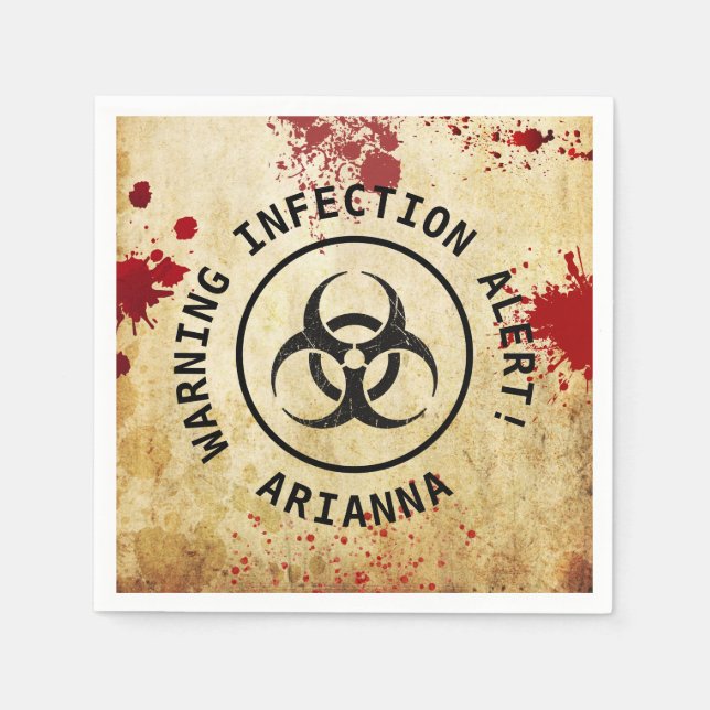 Servilleta De Papel Cumpleaños de Apocalipsis Zombi | Biohazard de Hal (Anverso)